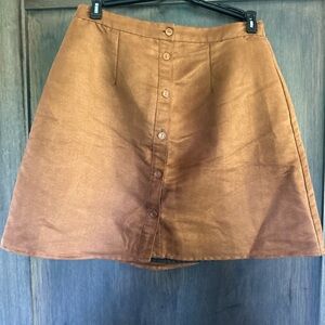 Charlotte Russe Brown A-Line Button Skirt